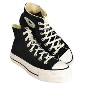 Converse All Star "Stacked" Black High Top Sneakers - 6.5
